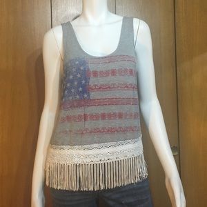 American Flag Tasseled Tank